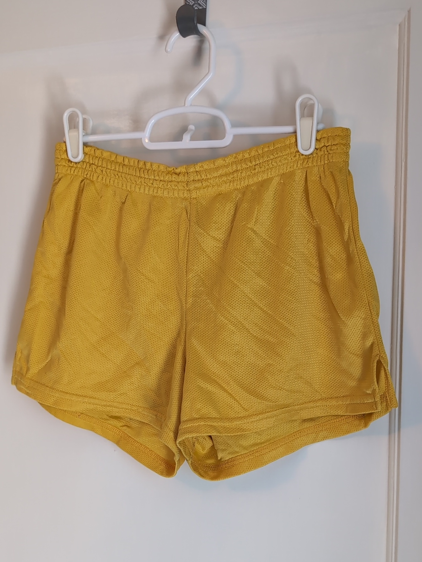 Soffe Women's Yellow Mesh Athletic Shorts